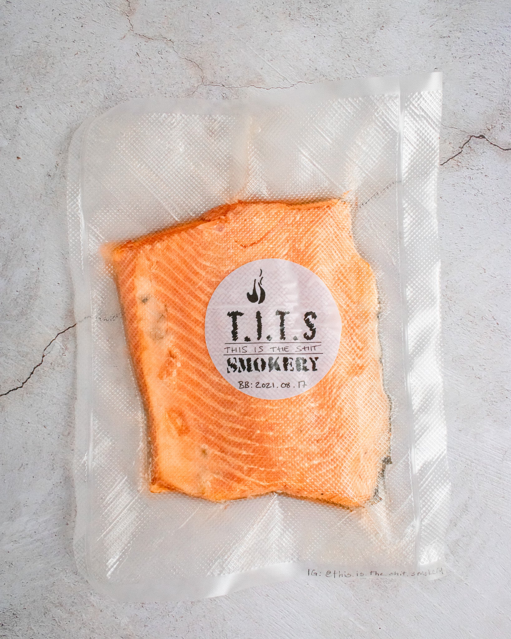 Vacuum Packed Hot smoked Salmon by This.Is.The.Shit aka. 'T.I.T.S Smokery'. Smokey goodness delicious and dish enchanting, enhancing!